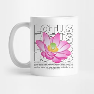 Outline lotus flower with text Mug